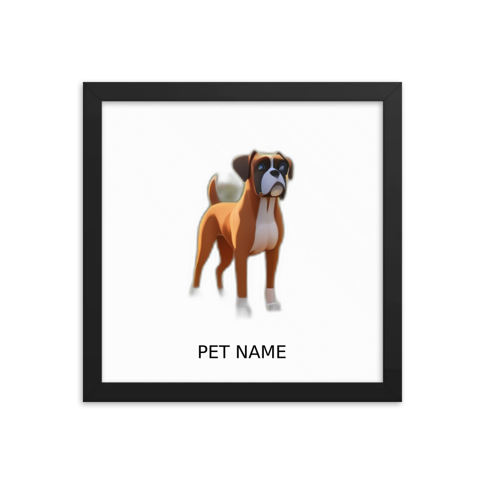 PugMug Custom Boxer Dog Framed Print with Your Pet’s Name