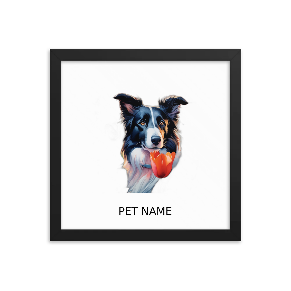 PugMug Custom Border Collie Framed Print with Your Pet’s Name