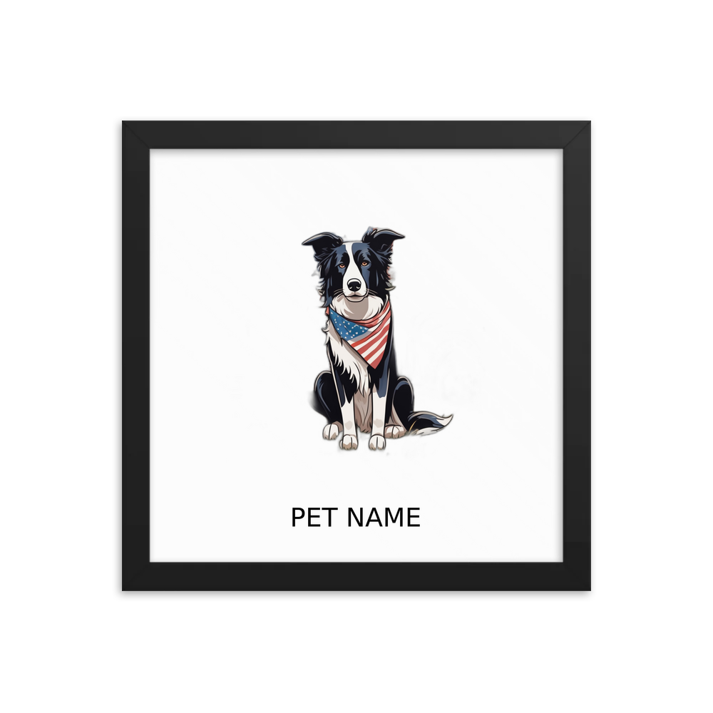 PugMug Custom Border Collie Framed Print with Your Pet’s Name