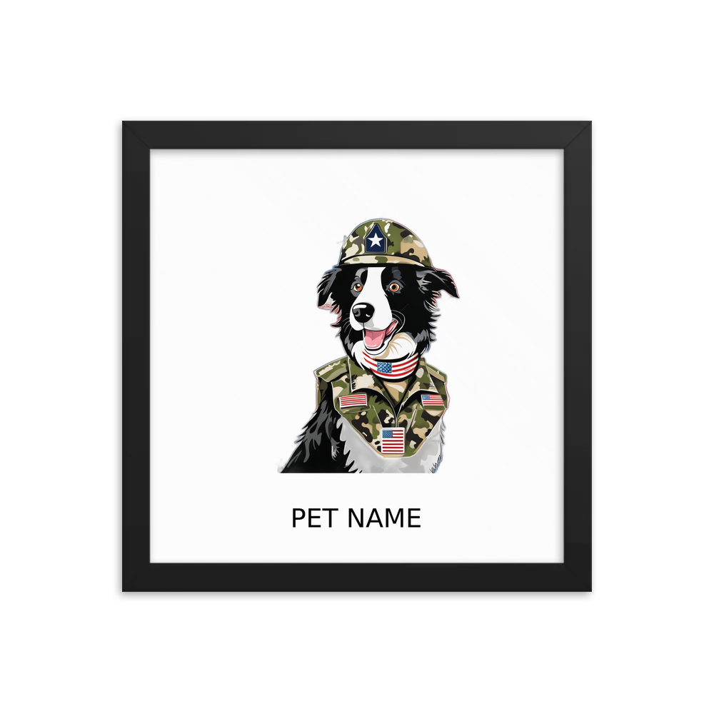 PugMug Custom Border Collie Framed Print with Your Pet’s Name