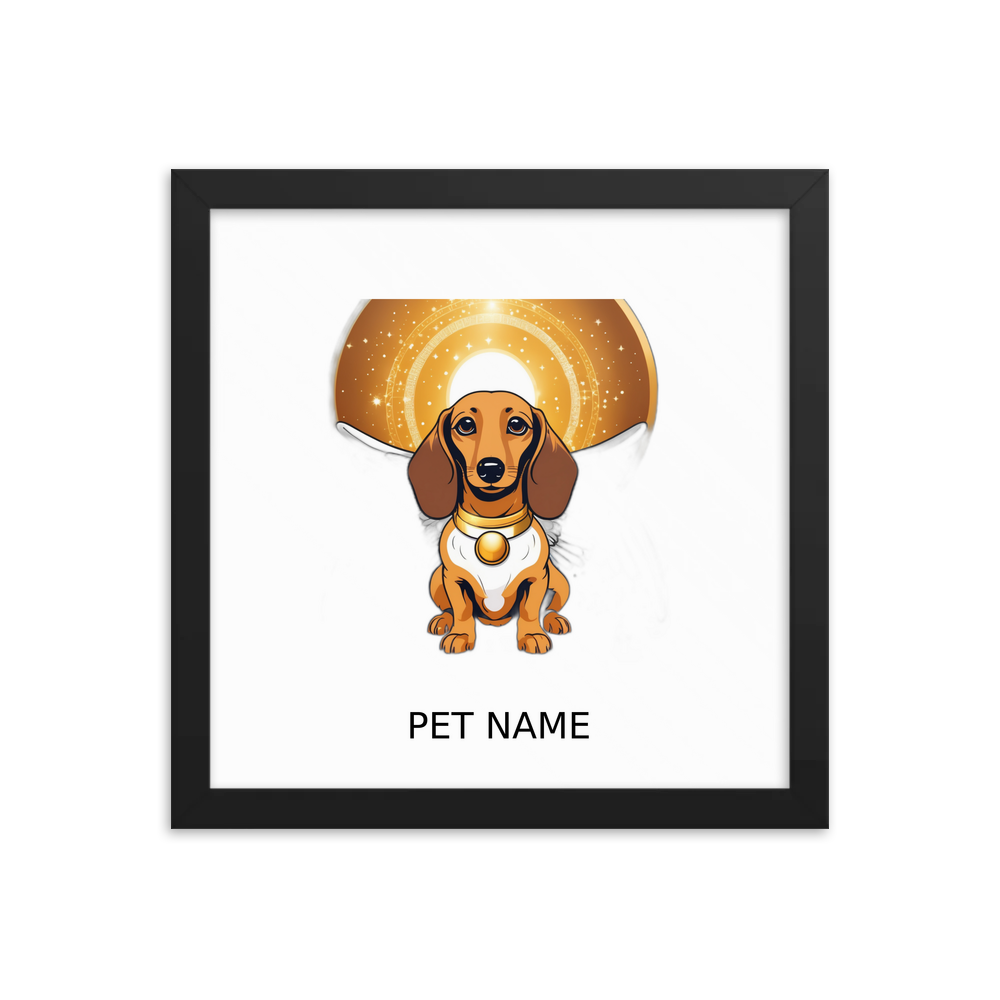 PugMug Custom Tan Dachshund Framed Print with Your Pet’s Name