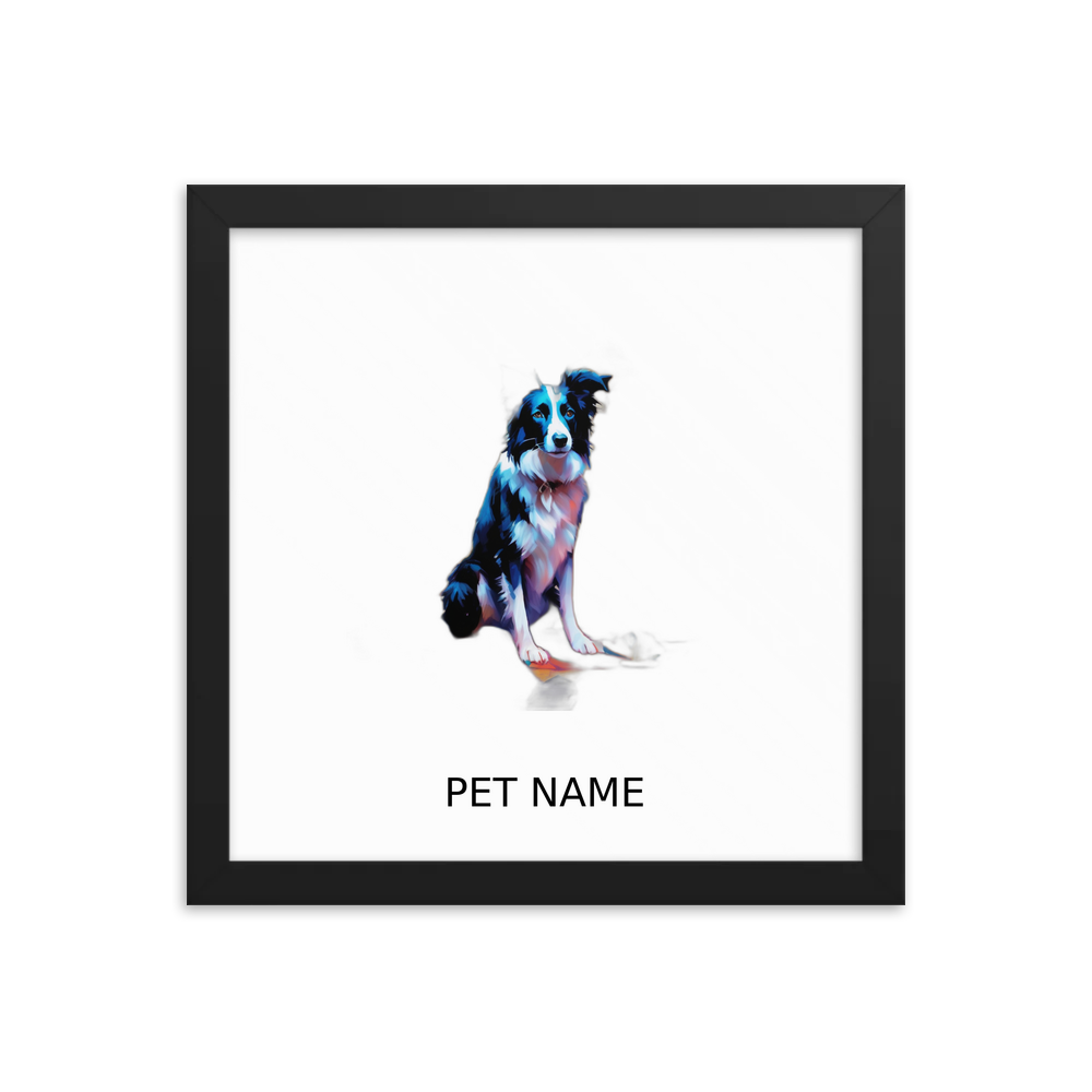 PugMug Custom Border Collie Framed Print with Your Pet’s Name