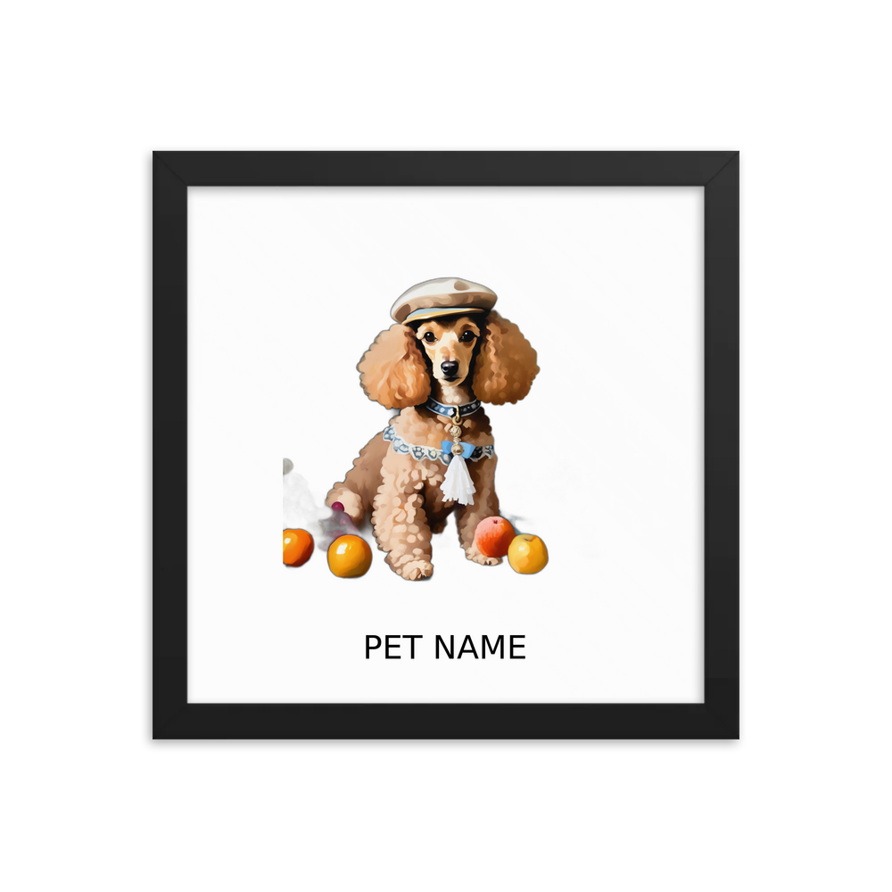 PugMug Custom Tan Poodle Framed Print with Your Pet’s Name