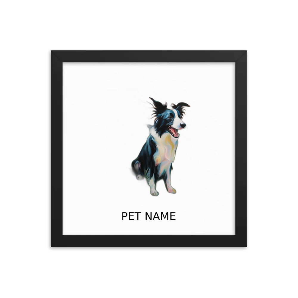 PugMug Custom Border Collie Framed Print with Your Pet’s Name