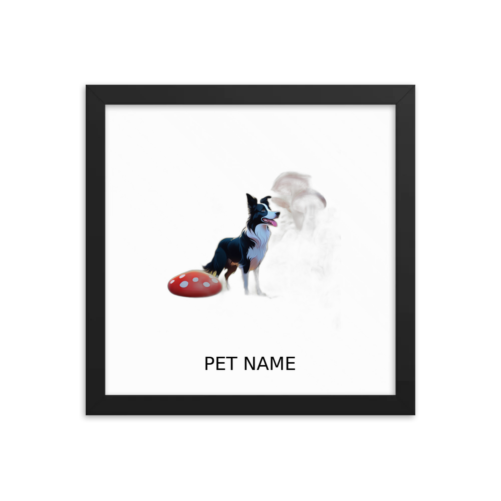 PugMug Custom Border Collie Framed Print with Your Pet’s Name