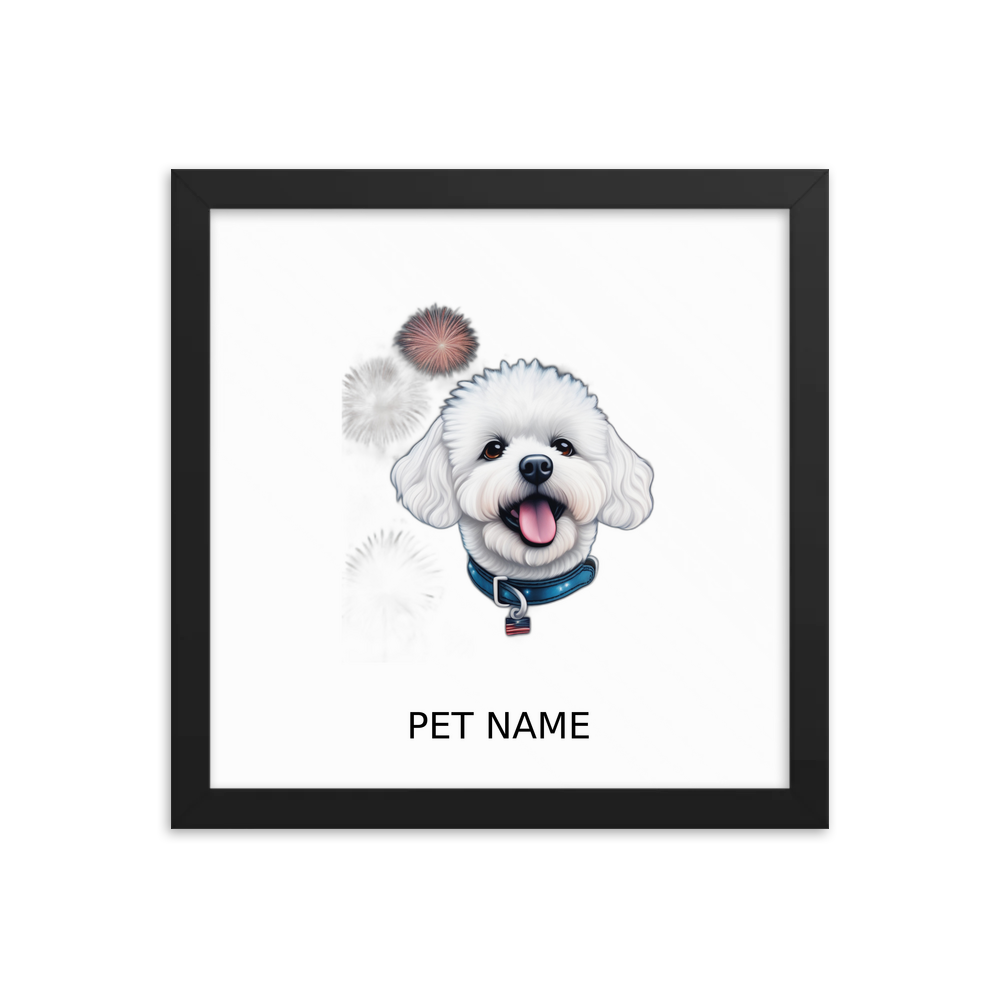 PugMug Custom Bichons Frise Framed Print with Your Pet’s Name