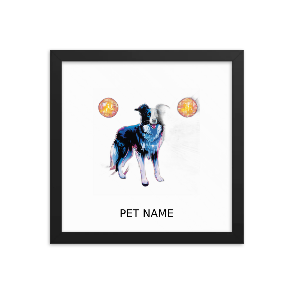 PugMug Custom Border Collie Framed Print with Your Pet’s Name