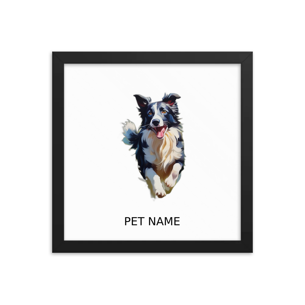 PugMug Custom Border Collie Framed Print with Your Pet’s Name