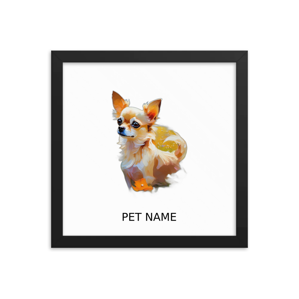 PugMug Custom Chihuahua Framed Print with Your Pet’s Name