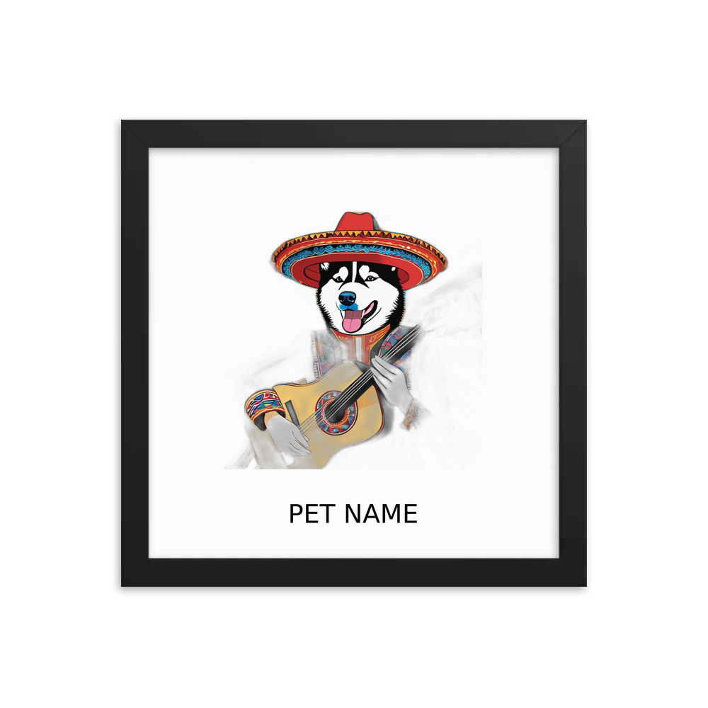 PugMug Custom Siberian Husky Framed Print with Your Pet’s Name