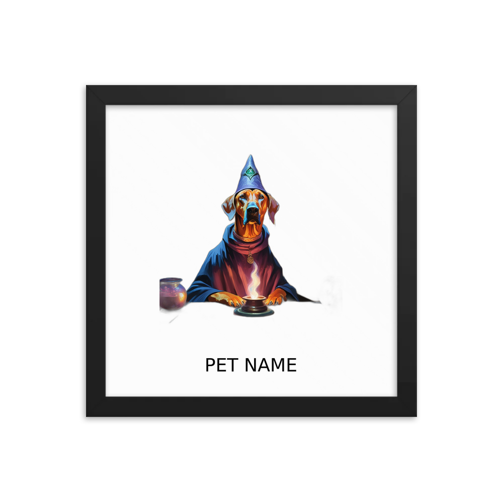 PugMug Custom Rhodesian Ridgeback Framed Print with Your Pet’s Name