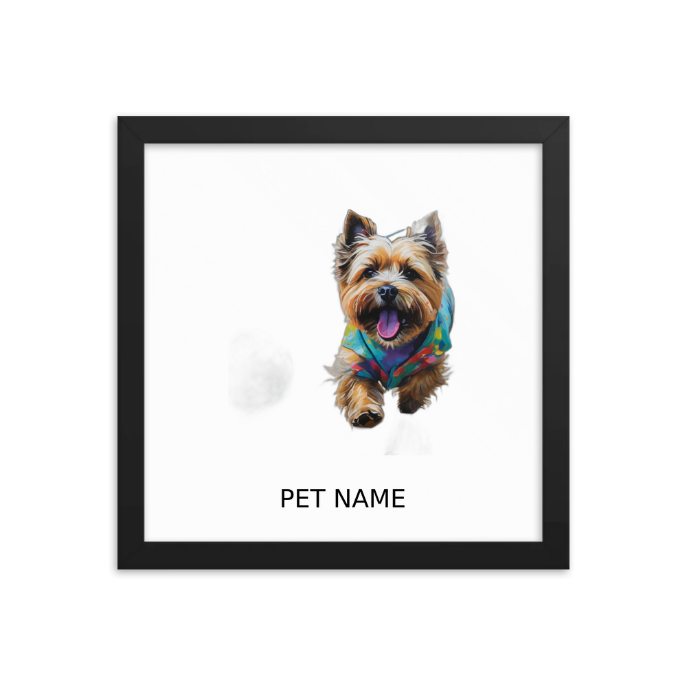 PugMug Custom Cairn Terrier Framed Print with Your Pet’s Name
