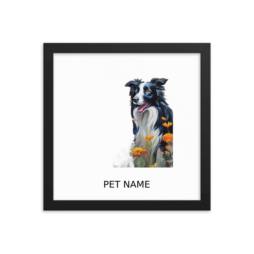 PugMug Custom Border Collie Framed Print with Your Pet’s Name