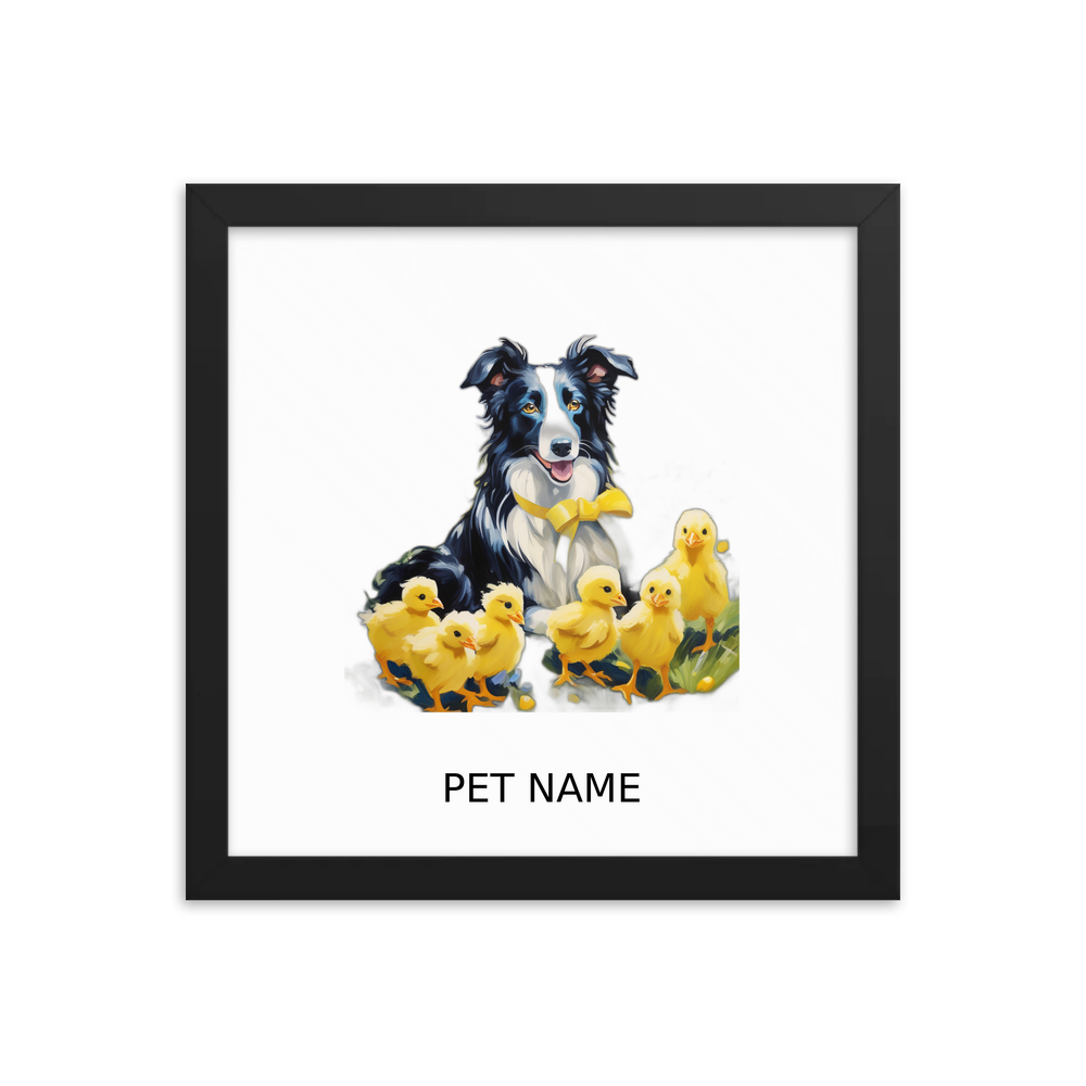 PugMug Custom Border Collie Framed Print with Your Pet’s Name