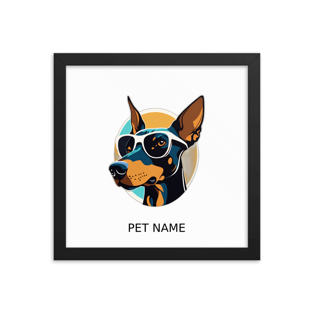 PugMug Custom Doberman Pinscher Framed Print with Your Pet’s Name