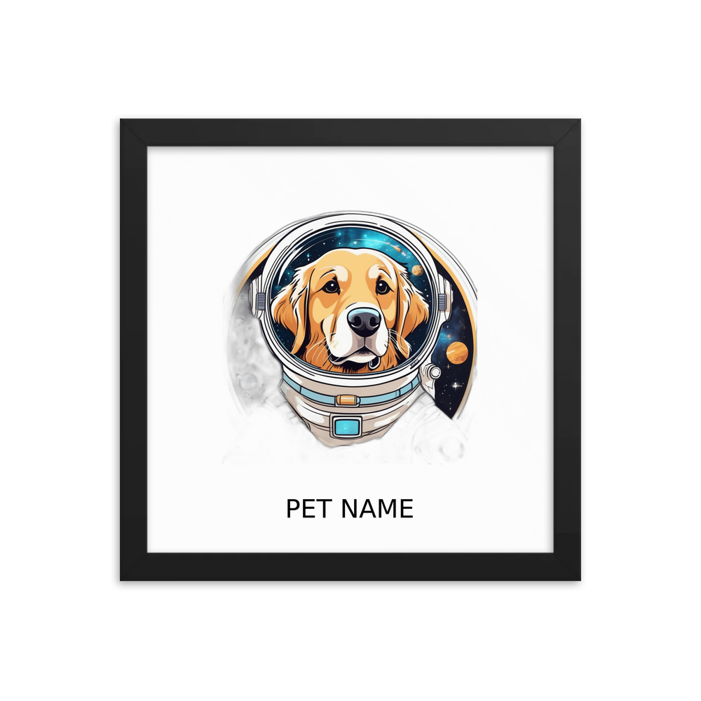 PugMug Custom Golden Retriever Framed Print with Your Pet’s Name