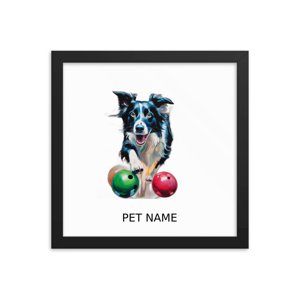 PugMug Custom Border Collie Framed Print with Your Pet’s Name