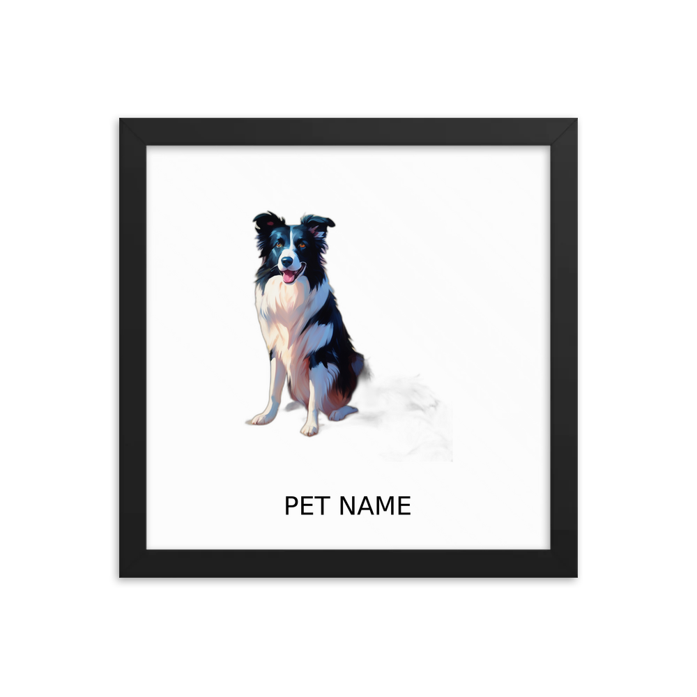 PugMug Custom Border Collie Framed Print with Your Pet’s Name