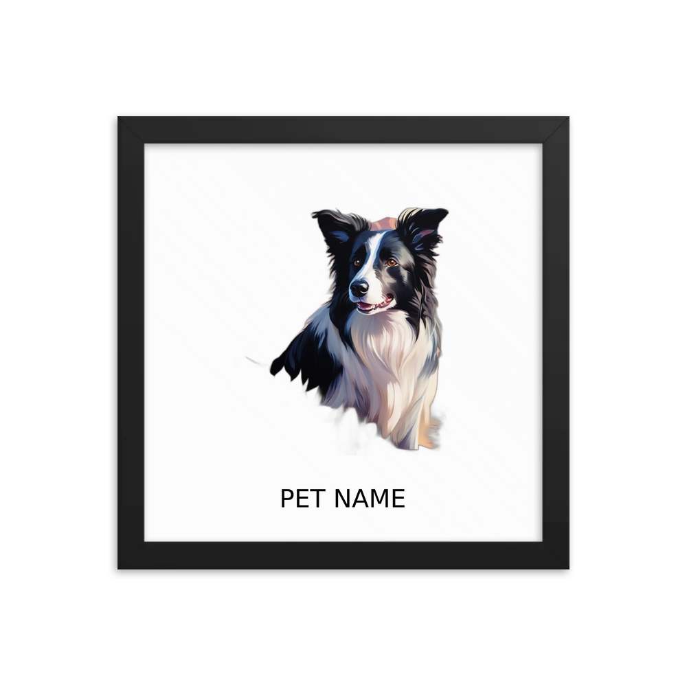 PugMug Custom Border Collie Framed Print with Your Pet’s Name