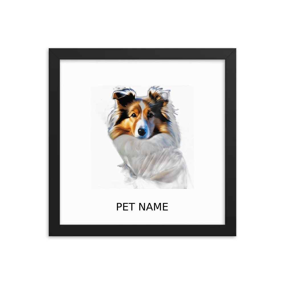 PugMug Custom Shetland Sheepdog Framed Print with Your Pet’s Name