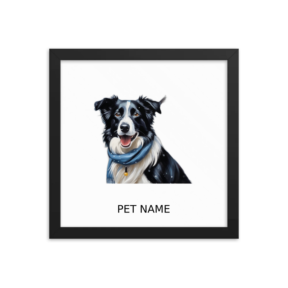 PugMug Custom Border Collie Framed Print with Your Pet’s Name