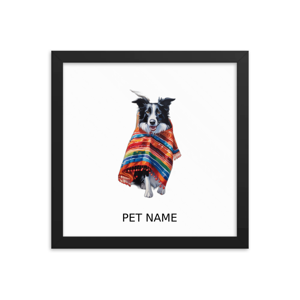 PugMug Custom Border Collie Framed Print with Your Pet’s Name