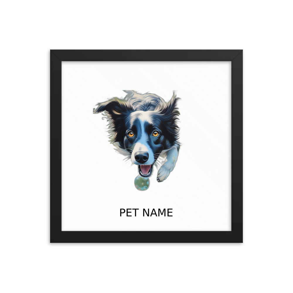 PugMug Custom Border Collie Framed Print with Your Pet’s Name