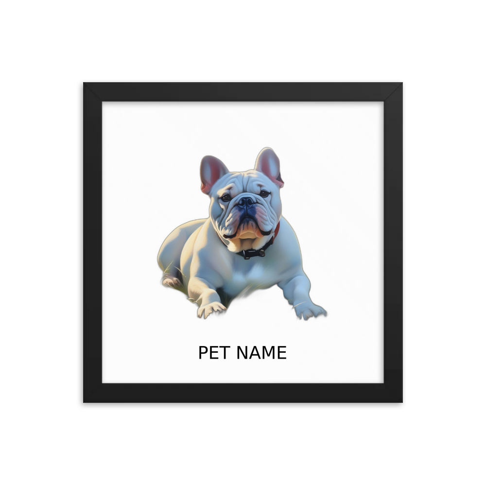 PugMug Custom Bulldog Framed Print with Your Pet’s Name