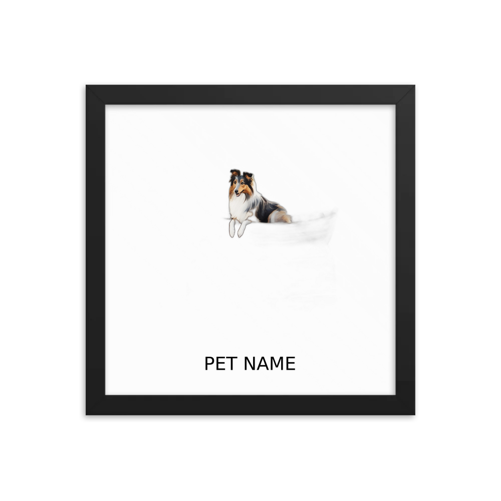 PugMug Custom Shetland Sheepdog Framed Print with Your Pet’s Name