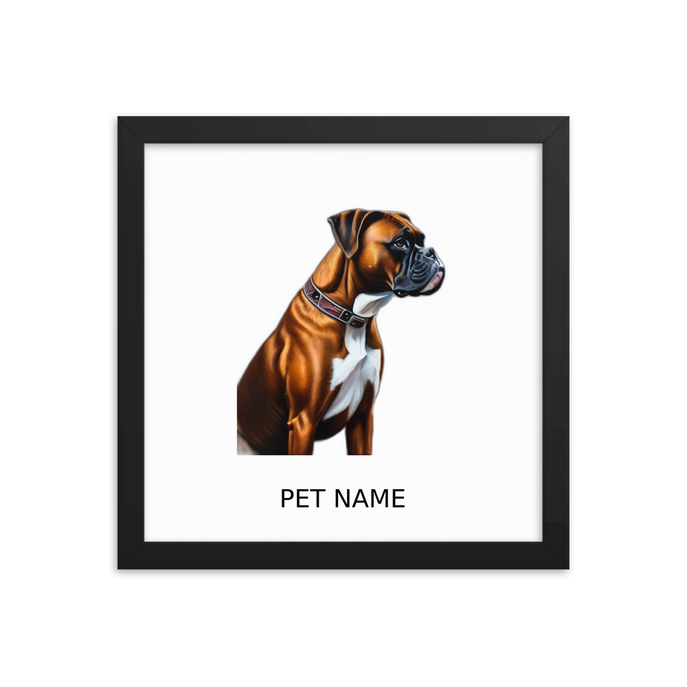 PugMug Custom Boxer Dog Framed Print with Your Pet’s Name