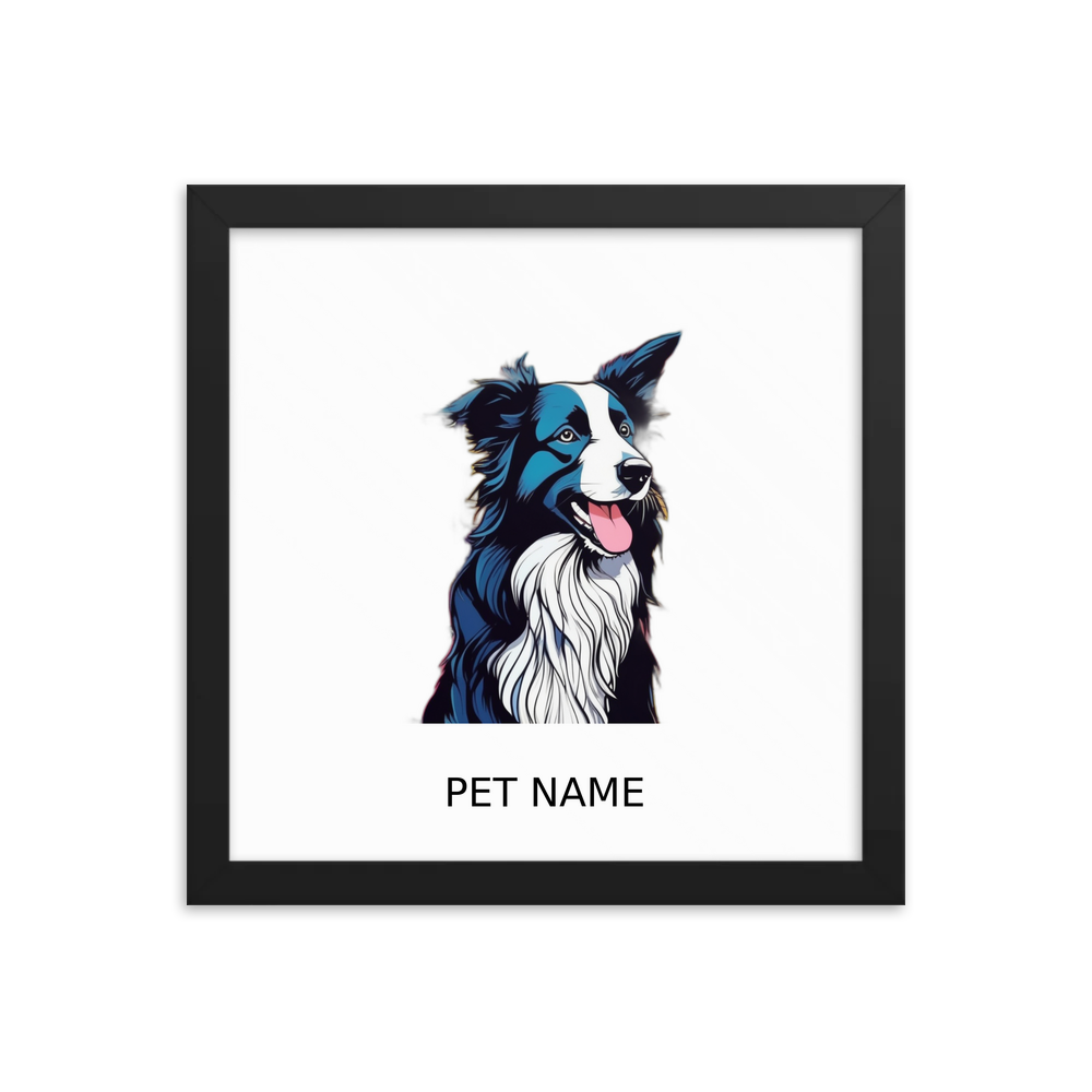 PugMug Custom Border Collie Framed Print with Your Pet’s Name