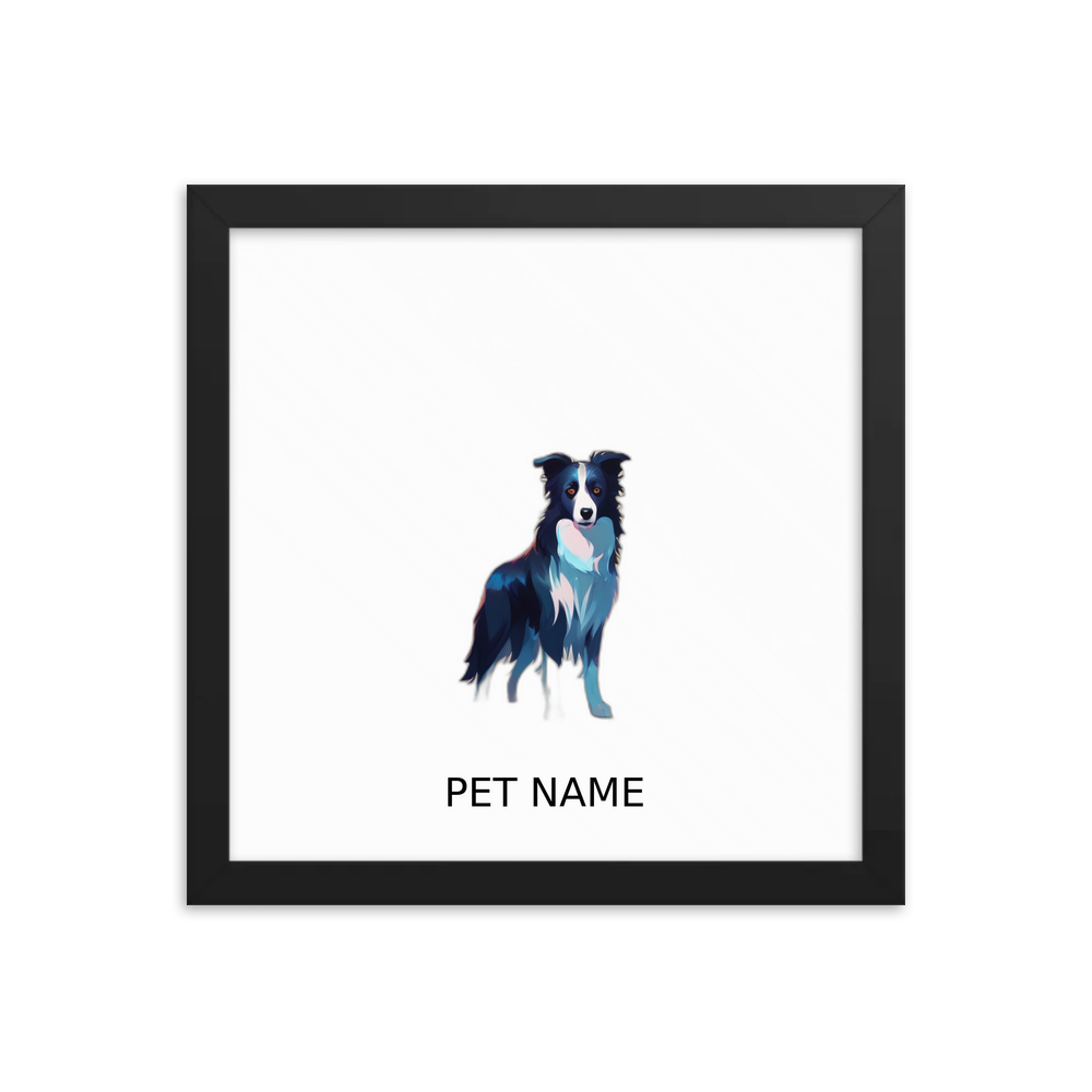 PugMug Custom Border Collie Framed Print with Your Pet’s Name