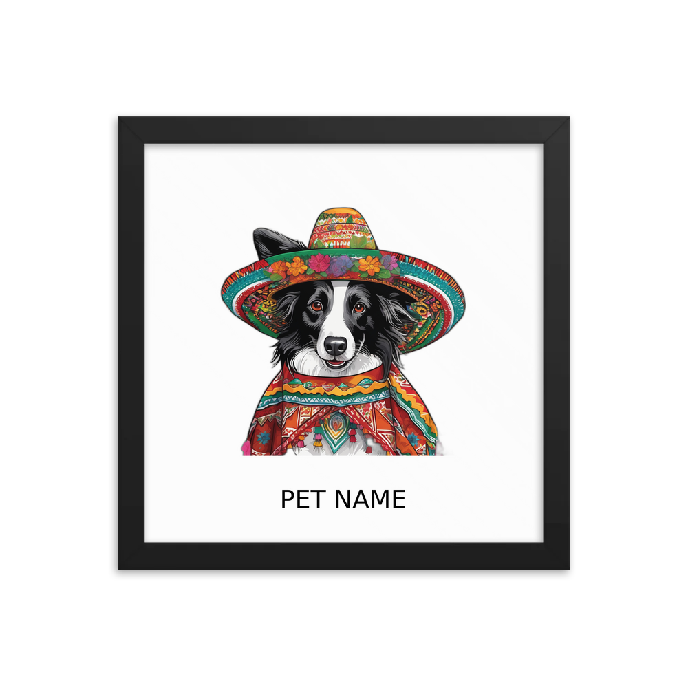 PugMug Custom Border Collie Framed Print with Your Pet’s Name