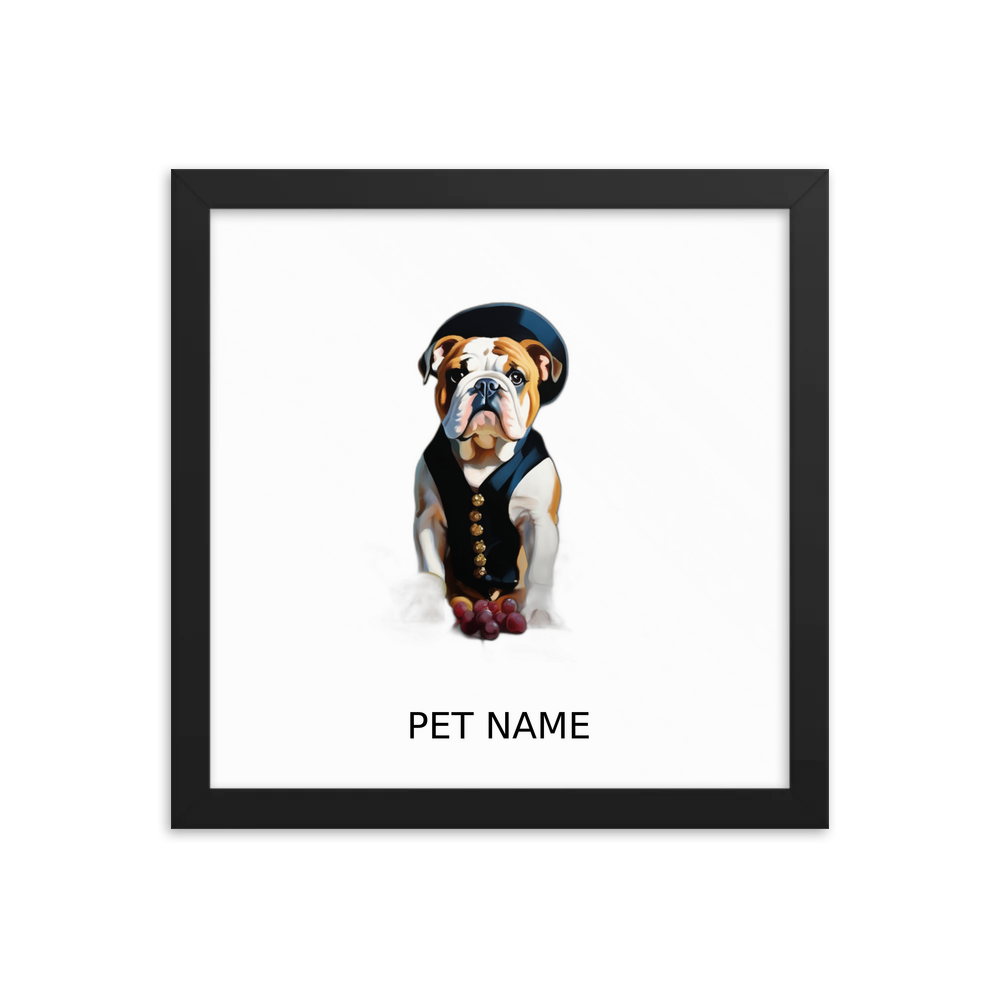 PugMug Custom Bulldog Framed Print with Your Pet’s Name