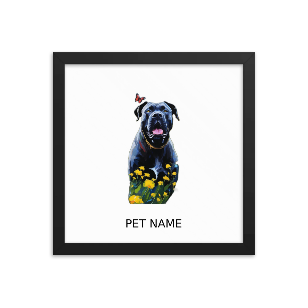 PugMug Custom Cane Corso Framed Print with Your Pet’s Name