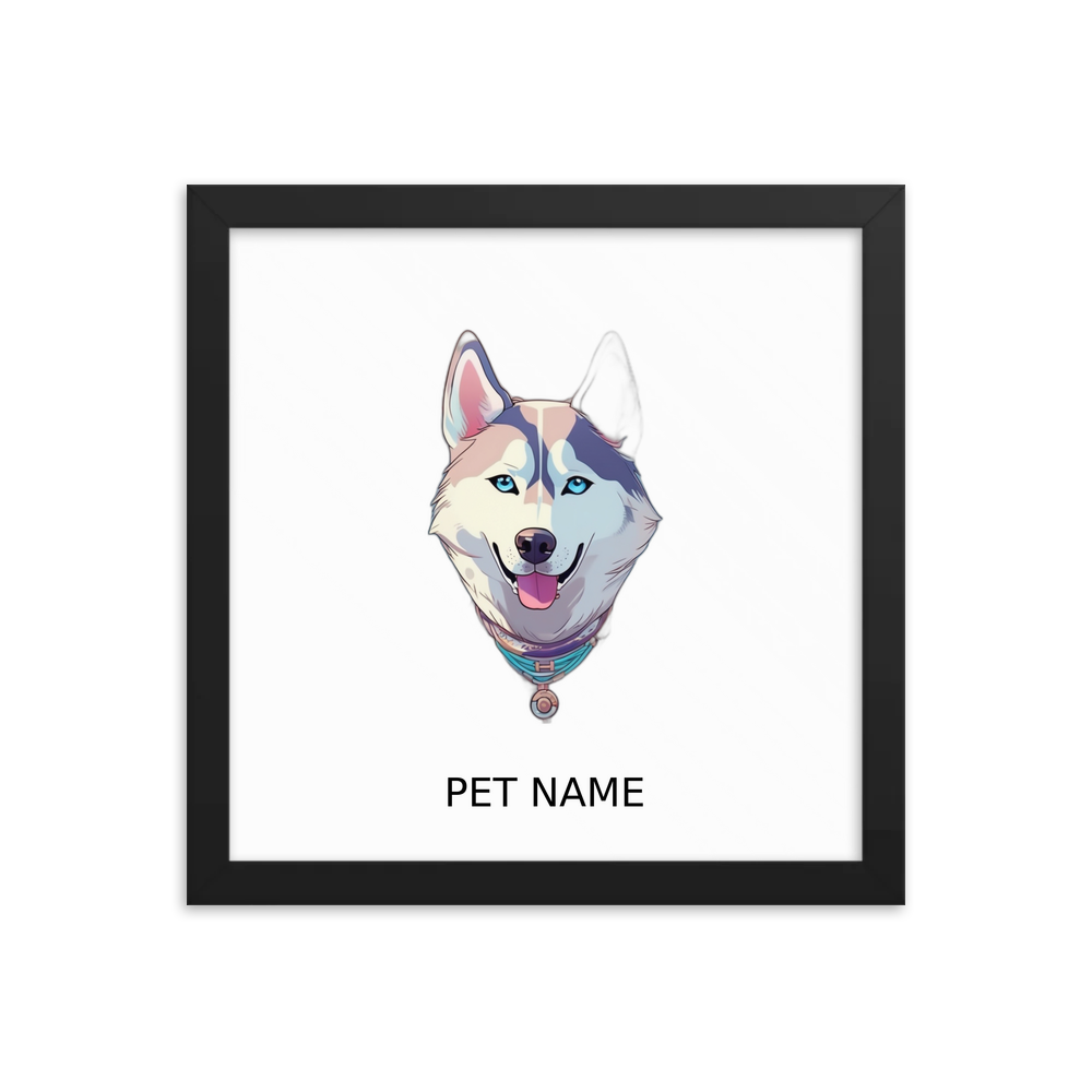 PugMug Custom Siberian Husky Framed Print with Your Pet’s Name