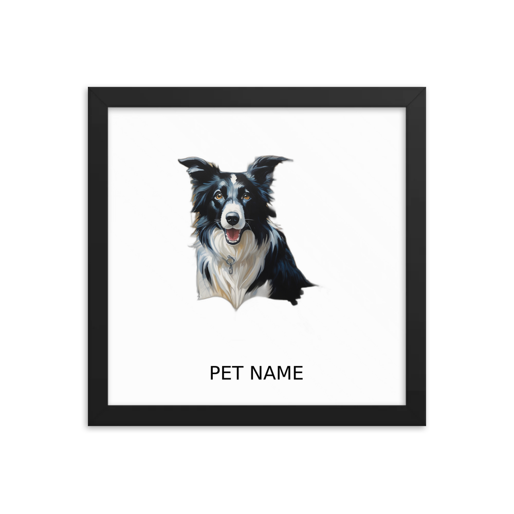 PugMug Custom Border Collie Framed Print with Your Pet’s Name
