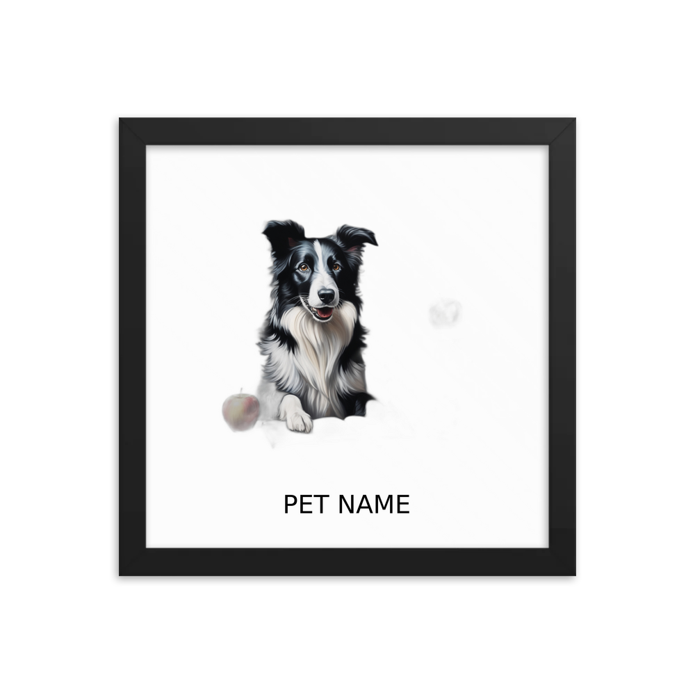 PugMug Custom Border Collie Framed Print with Your Pet’s Name