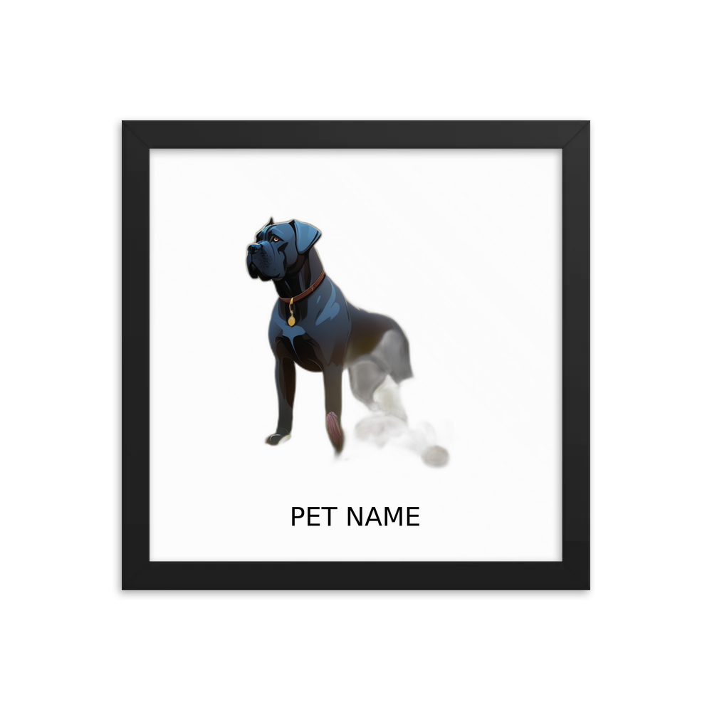 PugMug Custom Cane Corso Framed Print with Your Pet’s Name