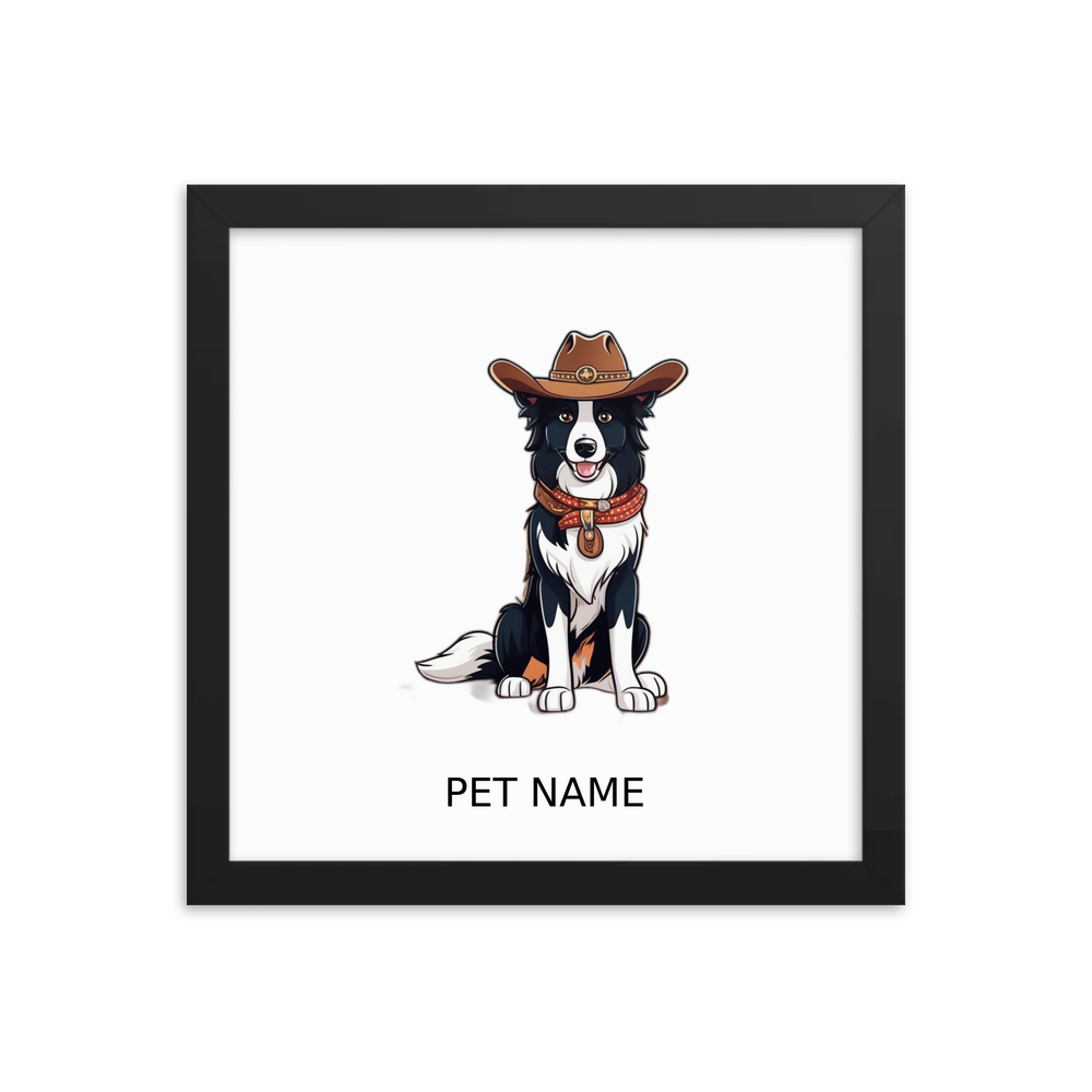 PugMug Custom Border Collie Framed Print with Your Pet’s Name