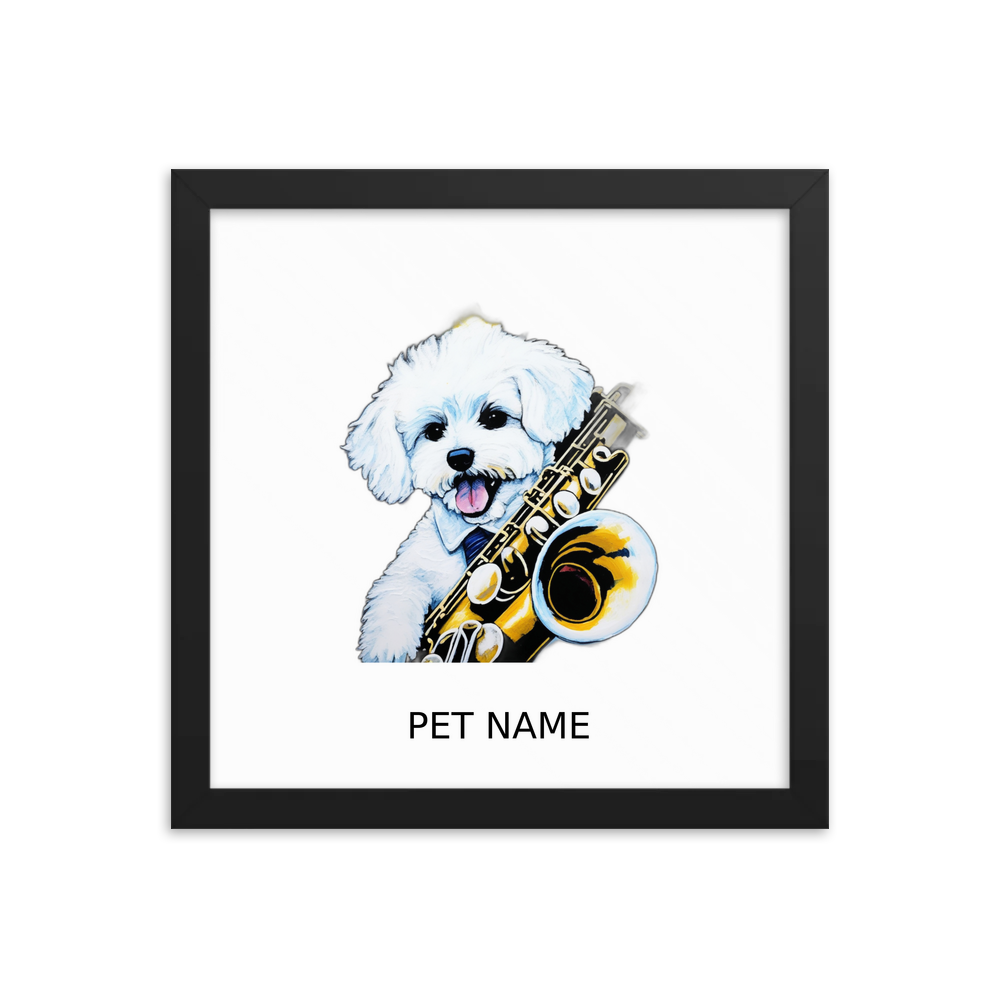 PugMug Custom Bichons Frise Framed Print with Your Pet’s Name