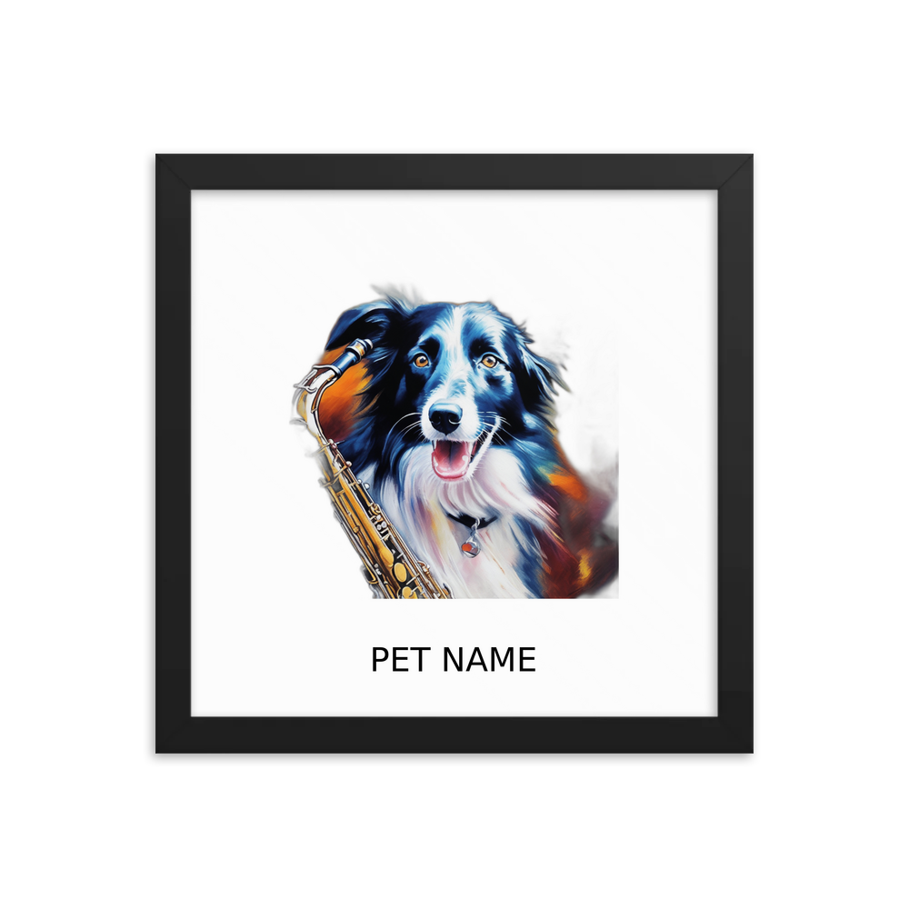 PugMug Custom Border Collie Framed Print with Your Pet’s Name