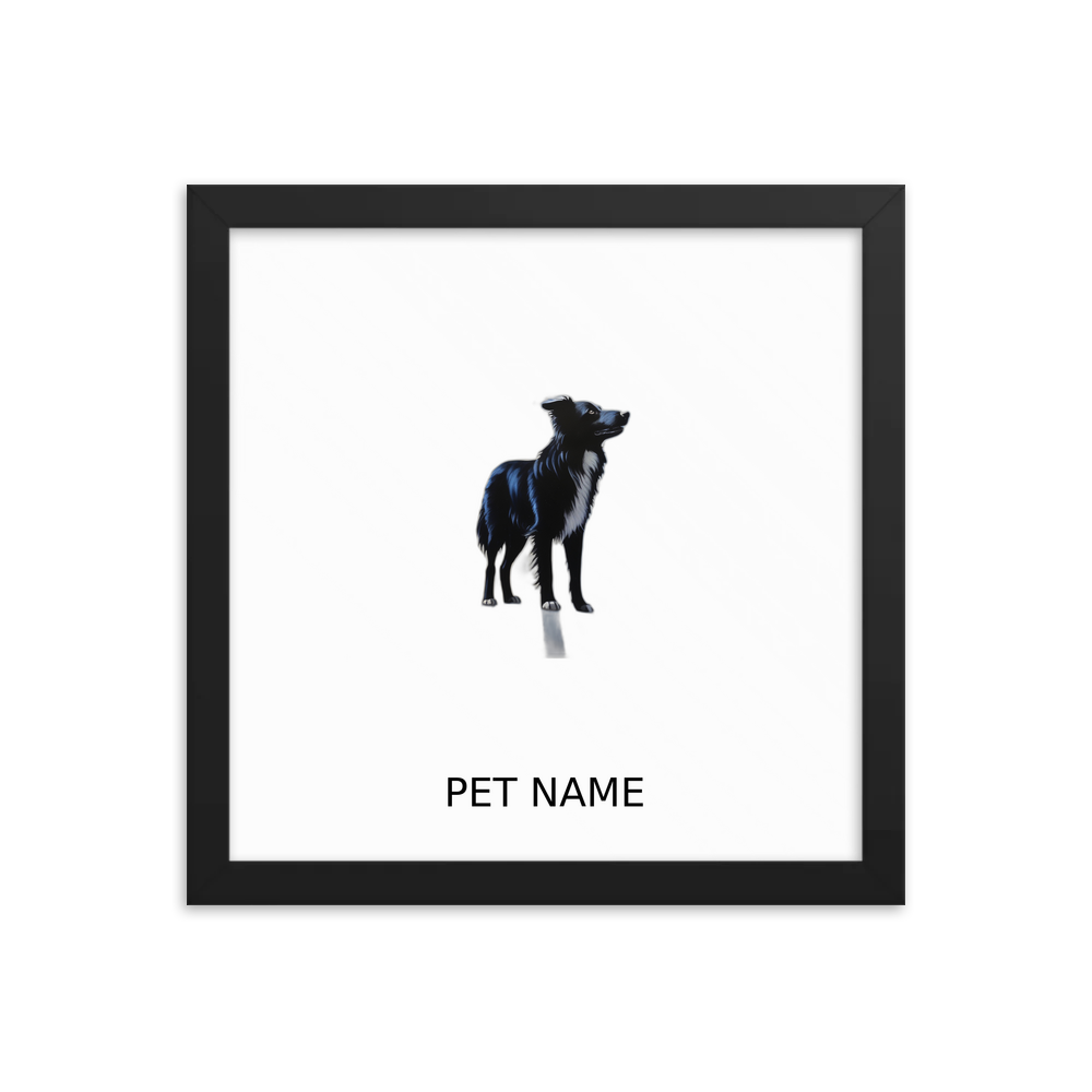 PugMug Custom Border Collie Framed Print with Your Pet’s Name