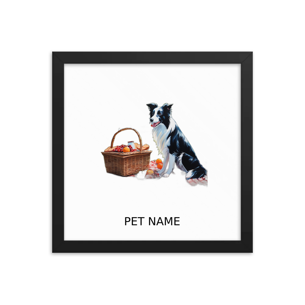 PugMug Custom Border Collie Framed Print with Your Pet’s Name