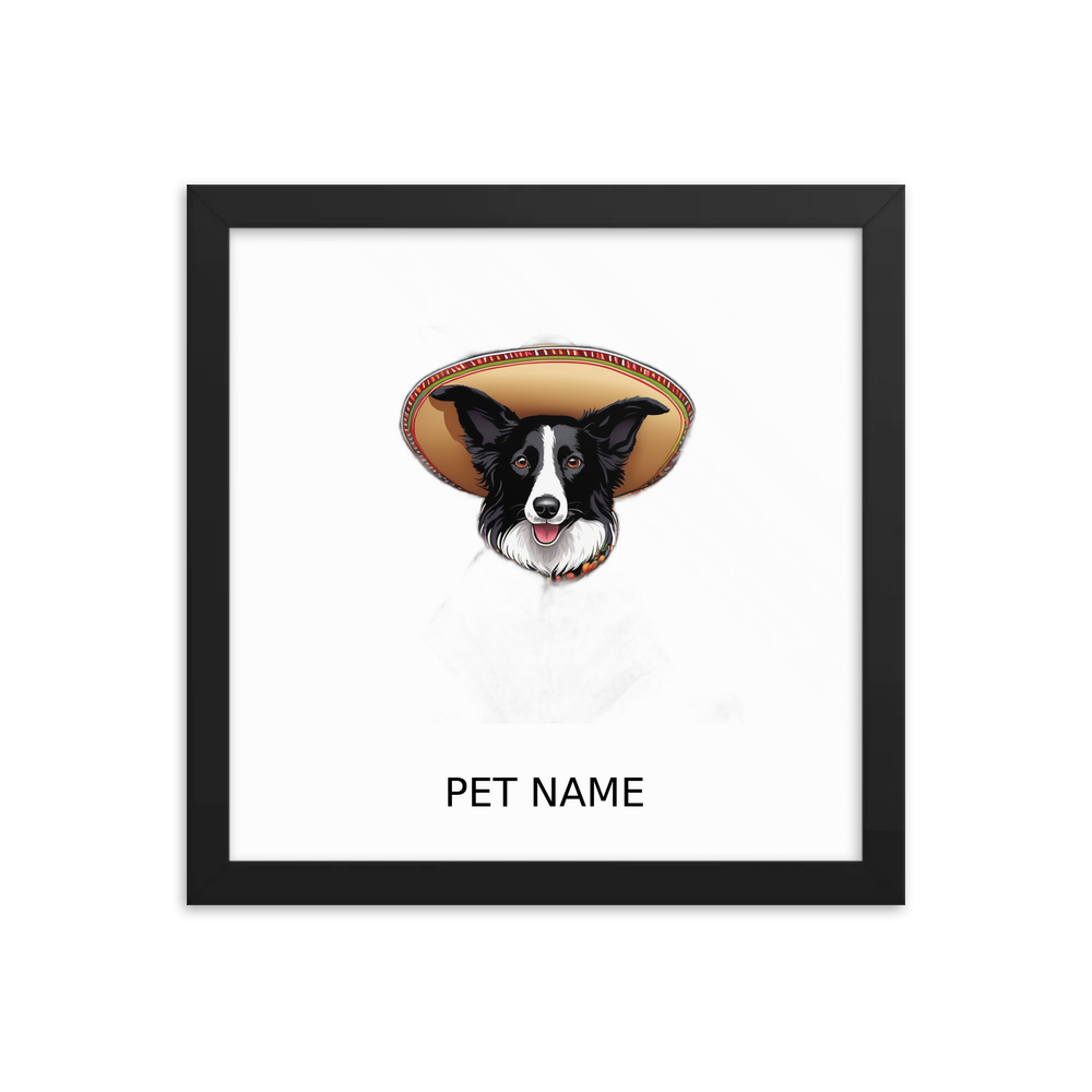 PugMug Custom Border Collie Framed Print with Your Pet’s Name