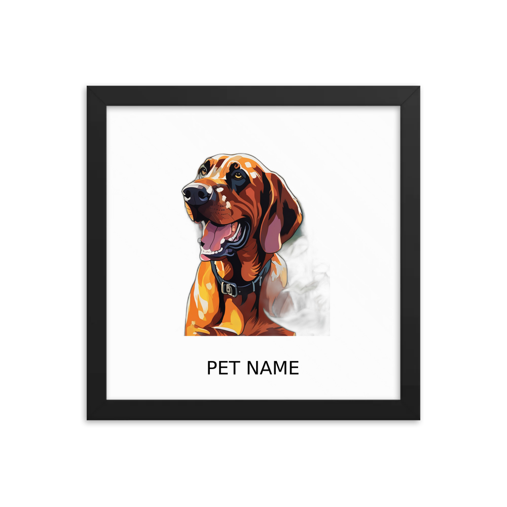 PugMug Custom Bloodhound Framed Print with Your Pet’s Name