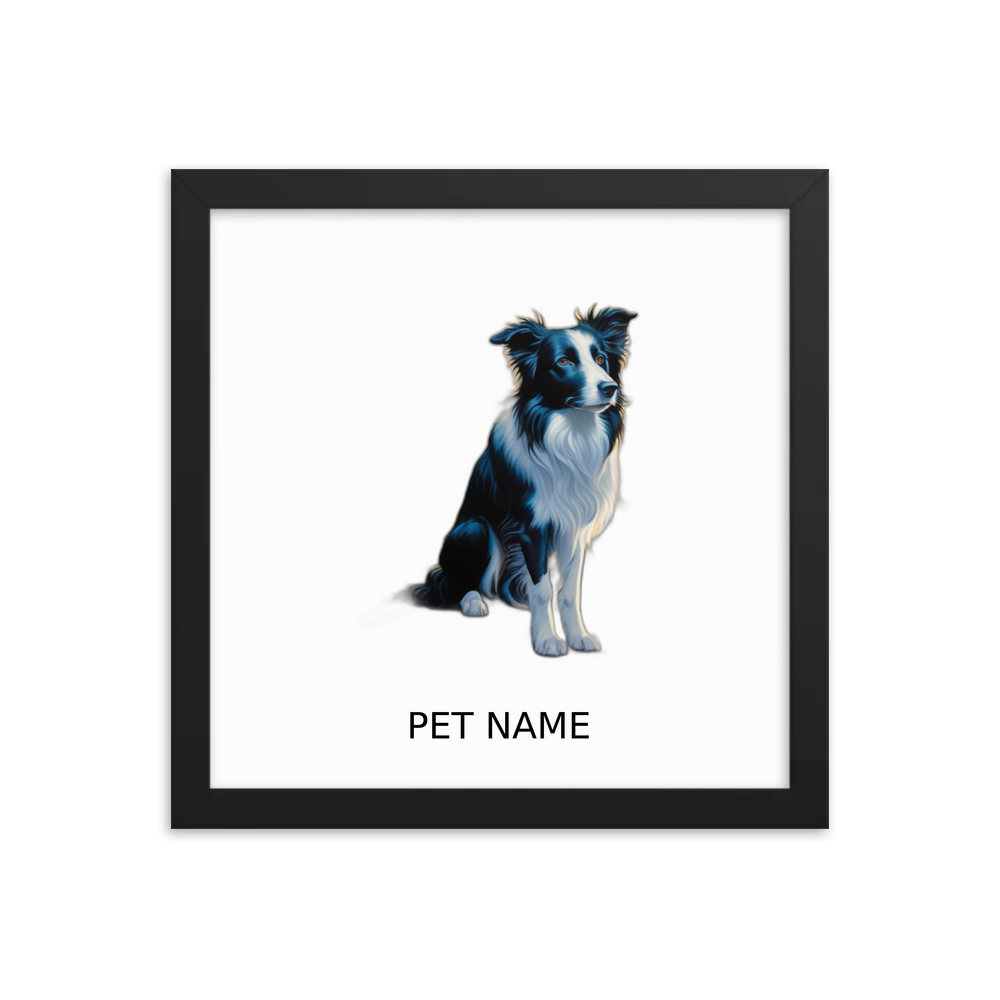 PugMug Custom Border Collie Framed Print with Your Pet’s Name