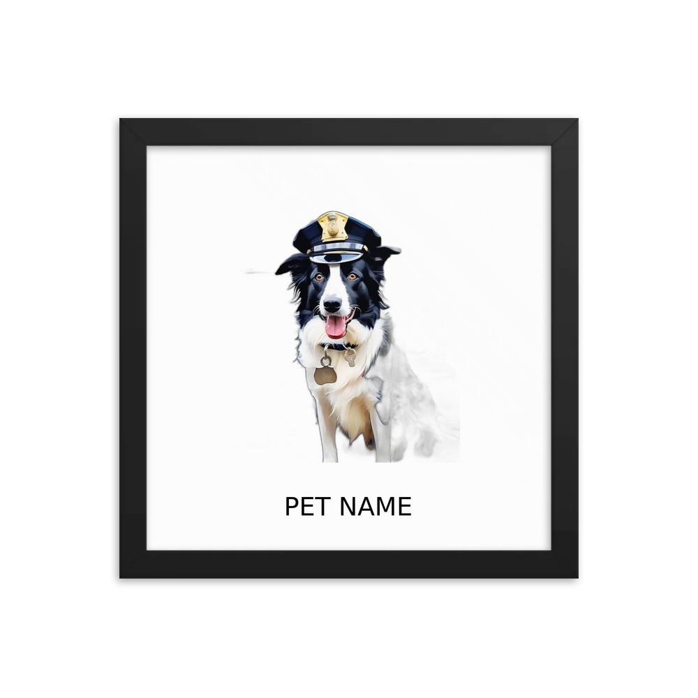 PugMug Custom Border Collie Framed Print with Your Pet’s Name