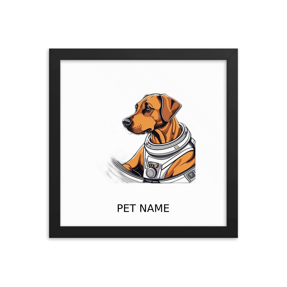 PugMug Custom Rhodesian Ridgeback Framed Print with Your Pet’s Name