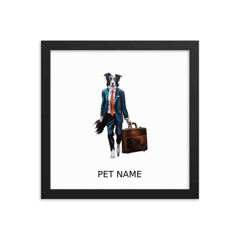 PugMug Custom Border Collie Framed Print with Your Pet’s Name